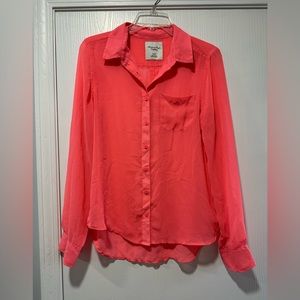 American eagle pink blouse shirt size medium - great condition
